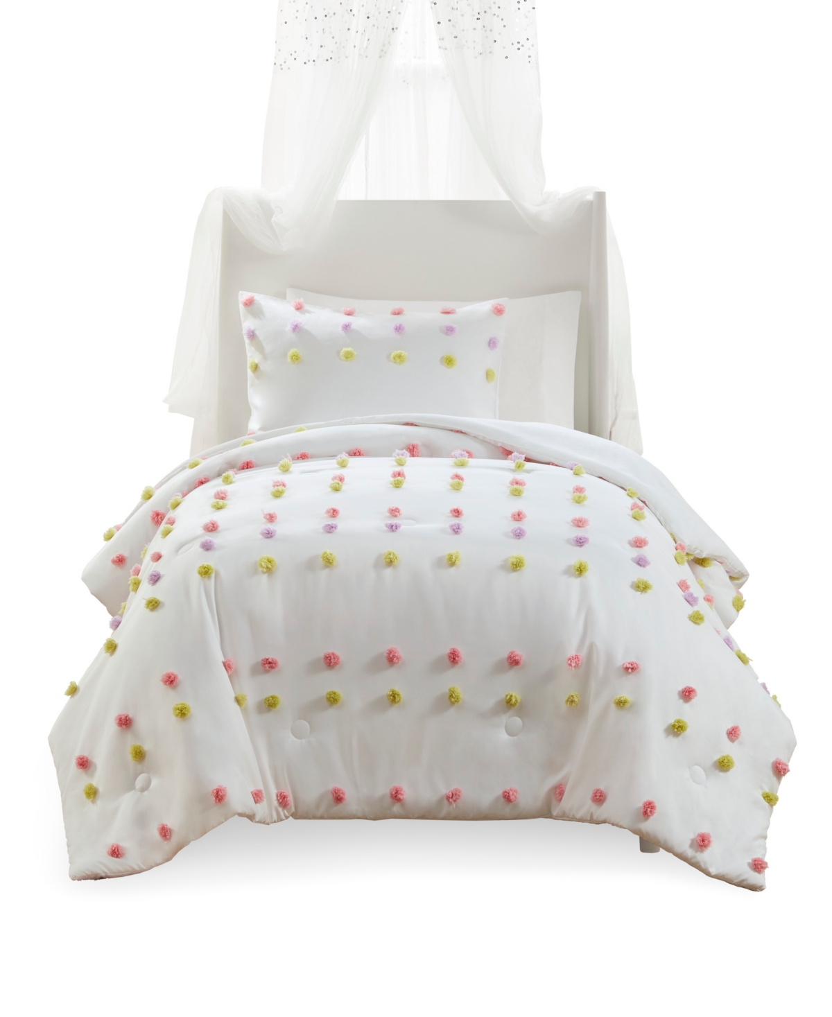 Mi Zone Kids Cora Pompom Clip Jacquard 3-Pc. Duvet Cover Set,