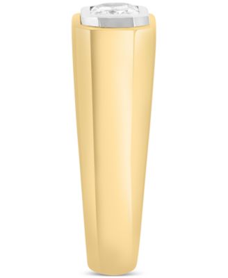 EFFY&reg; Men's White Sapphire Bezel Ring (1-1/20 ct. t.w.) in Gold-Plated Sterling Silver