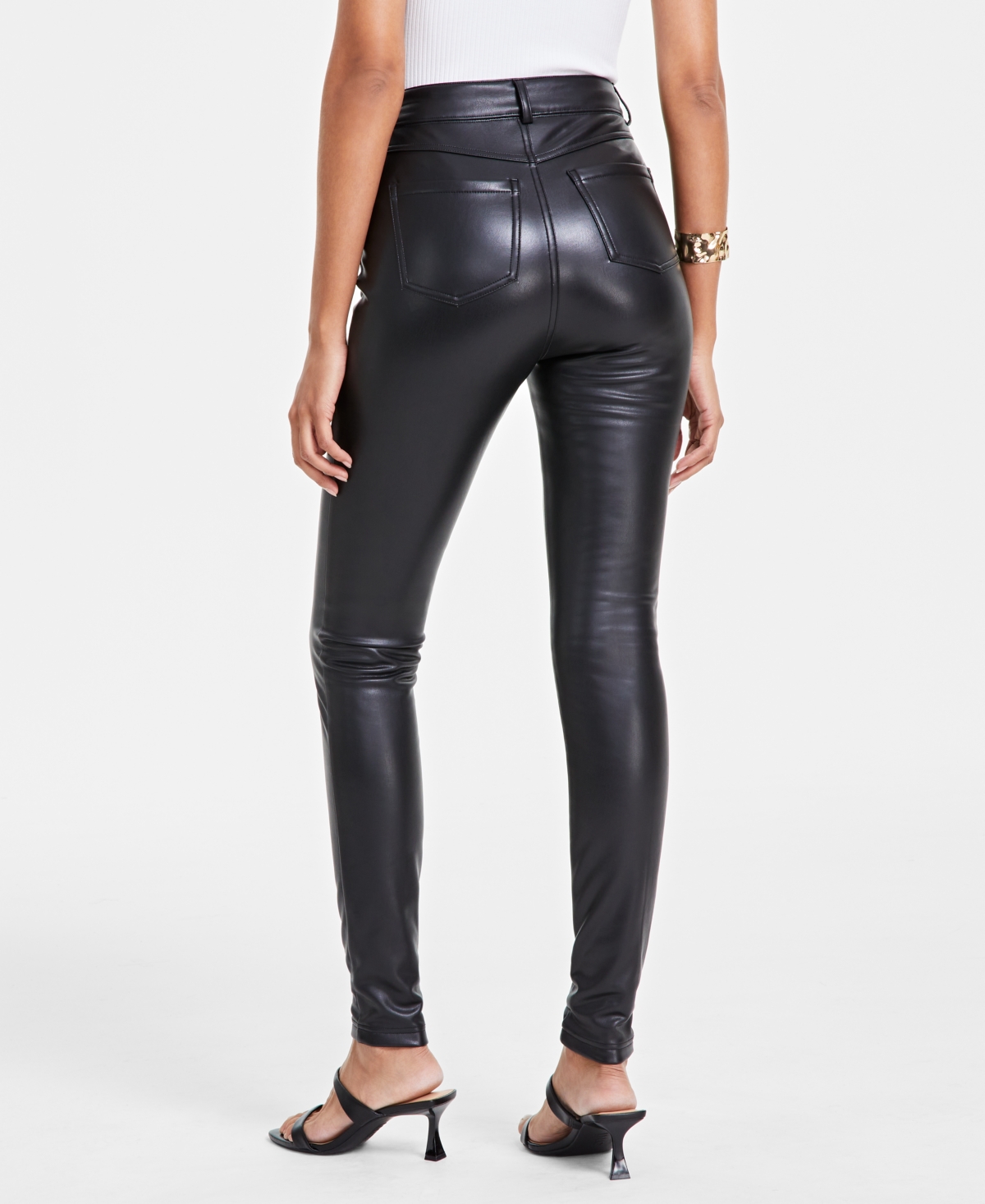 Inc International Concepts Women's Faux-leather Skinny Pants, Created For Macy's In Brown Saira