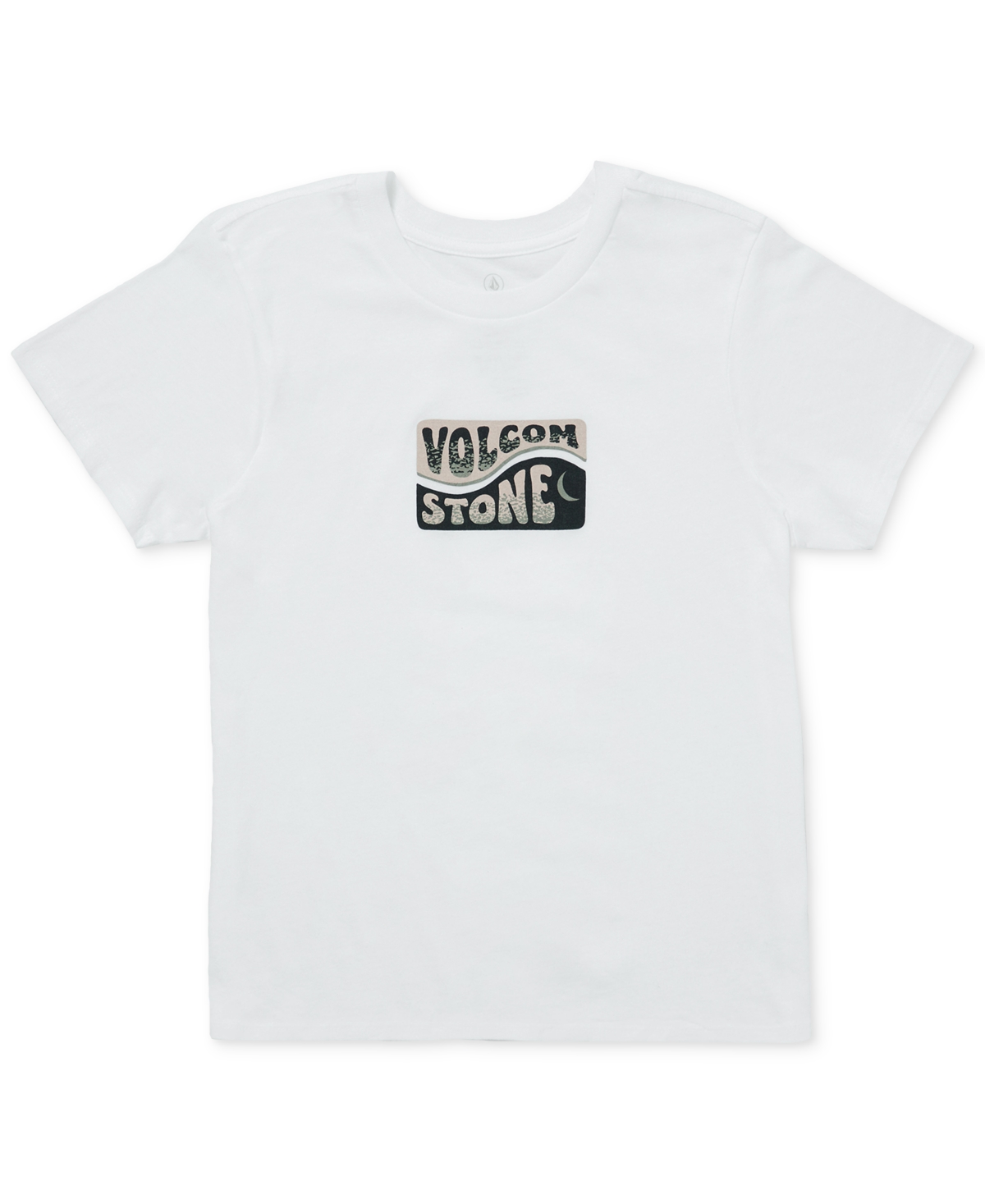 Volcom Juniors' Moon Baby Graphic Logo Short-sleeve T-shirt In White