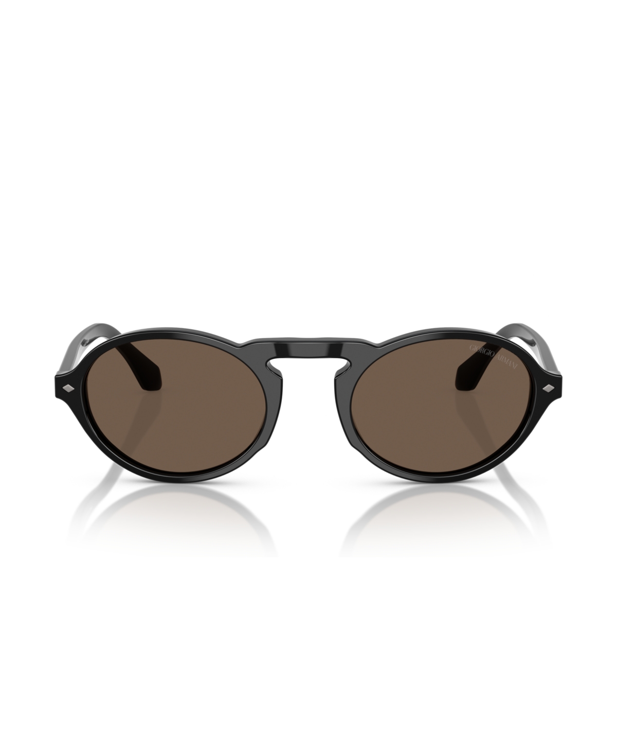Giorgio Armani Oval Frame Sunglasses In Striped Honey