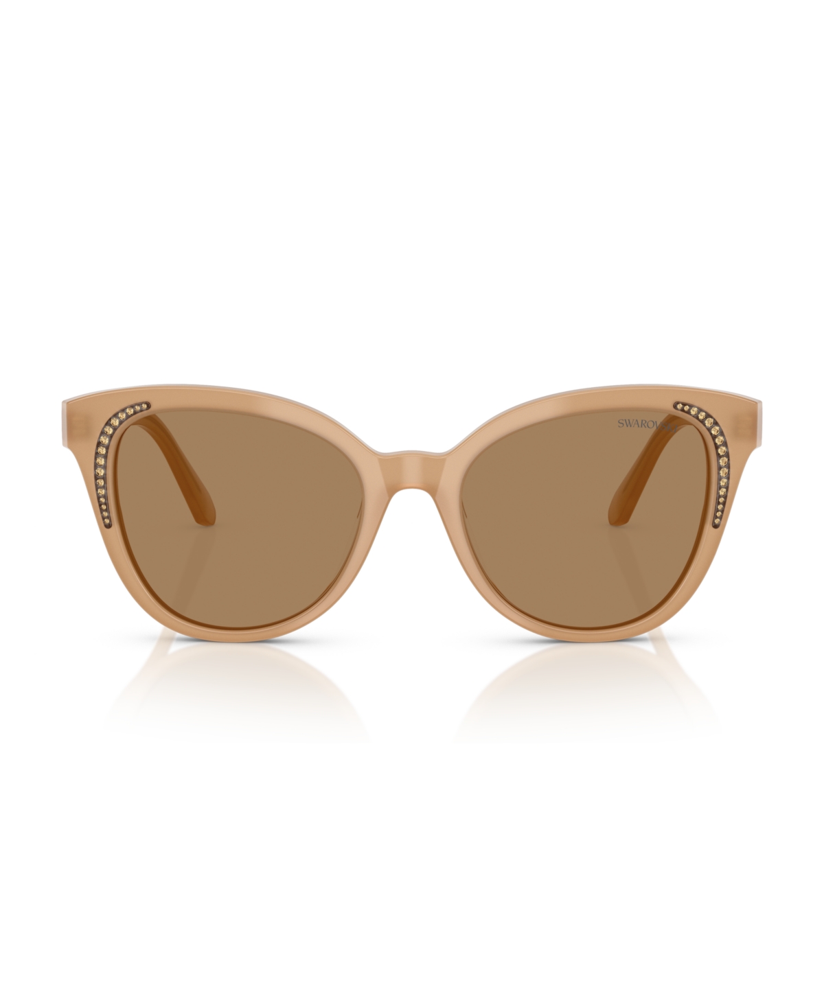 Swarovski Crystal-embellished Oversized Sunglasses In Milky Beige