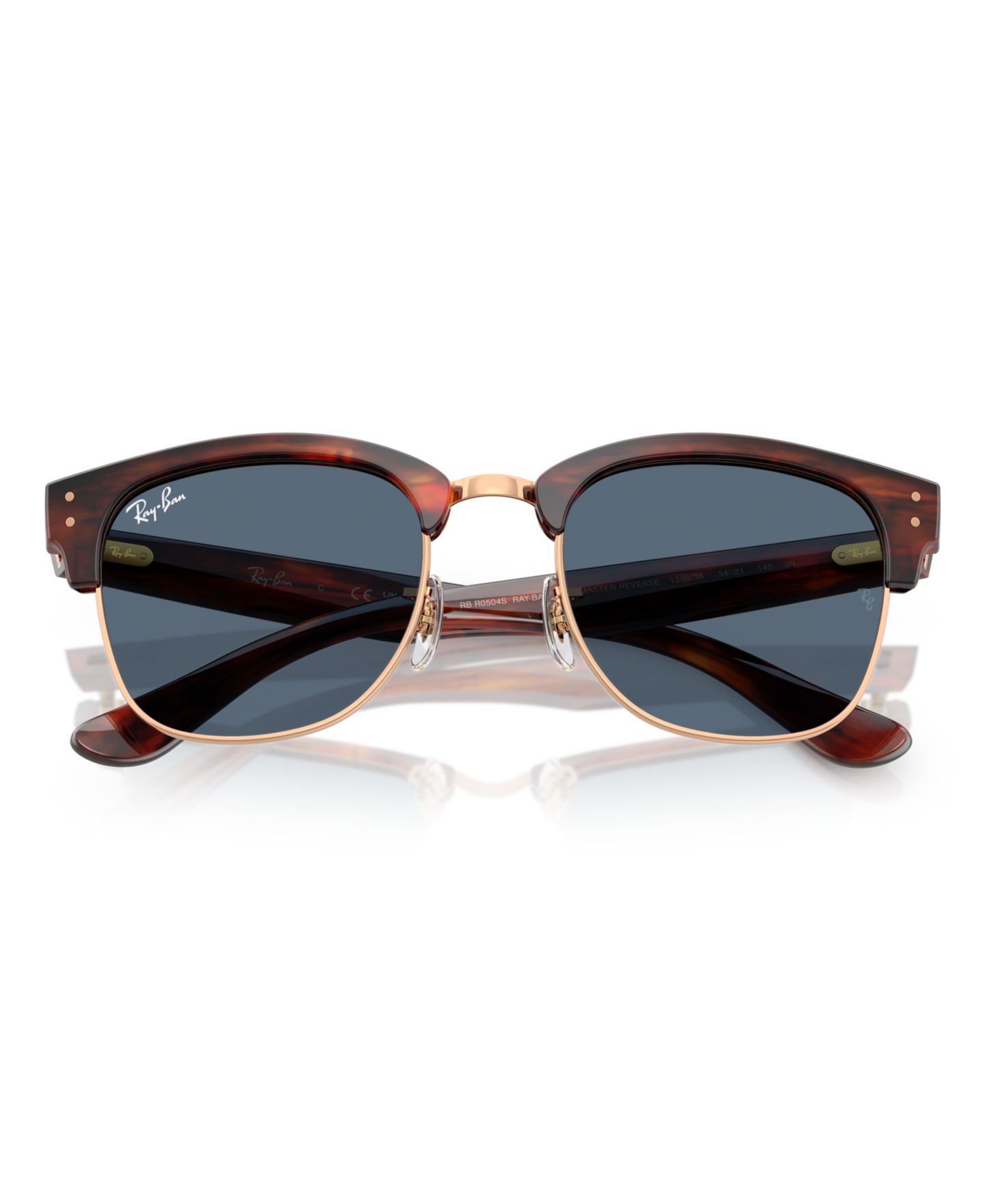 Солнцезащитные очки Ray-Ban Unisex Clubmaster Reverse, RBR0504S 51, цвет: Чёрный — фото 9