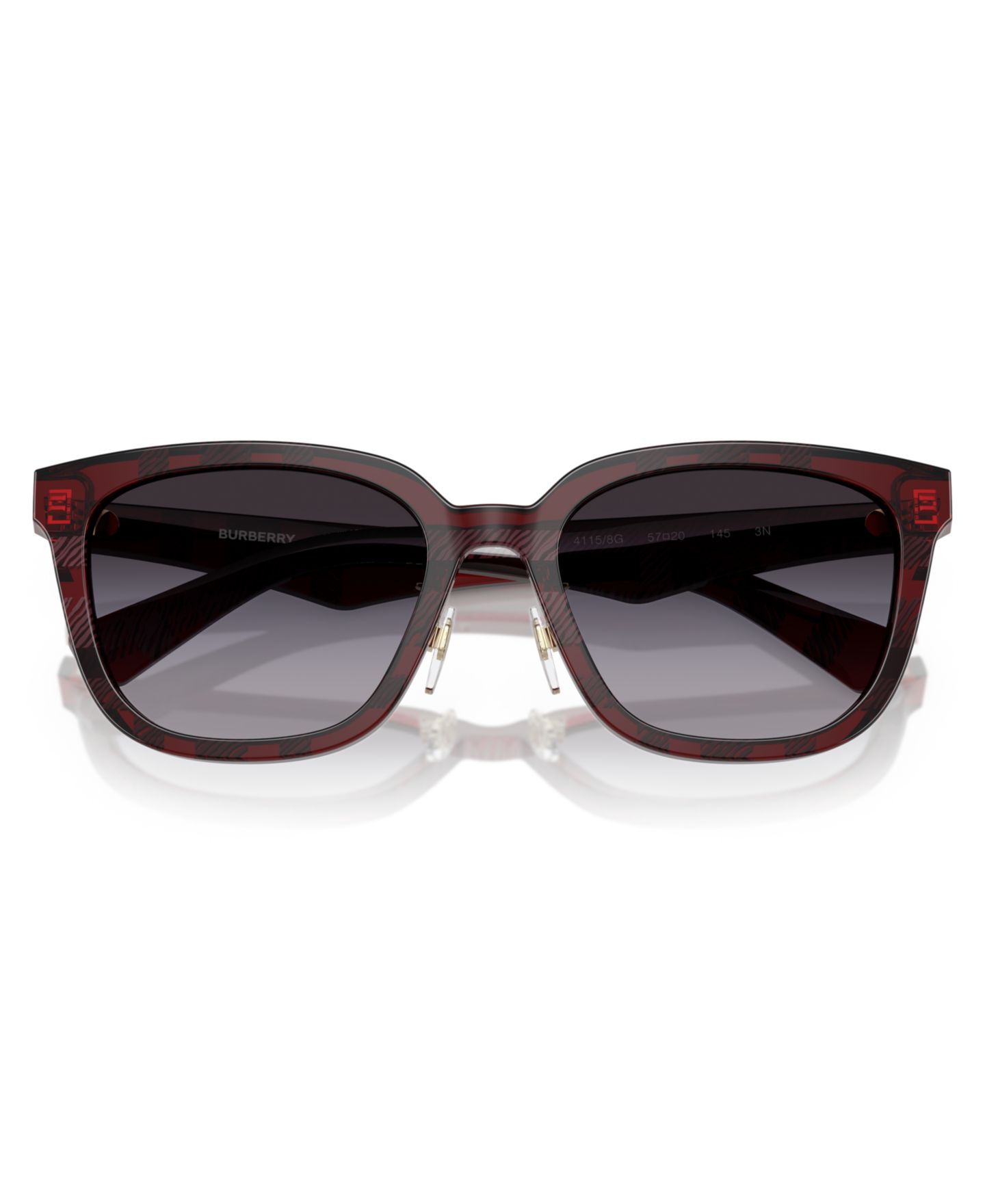 Женские солнцезащитные очки Burberry Sunglasses BE4446D, цвет: Клетчатый красный — фото 5