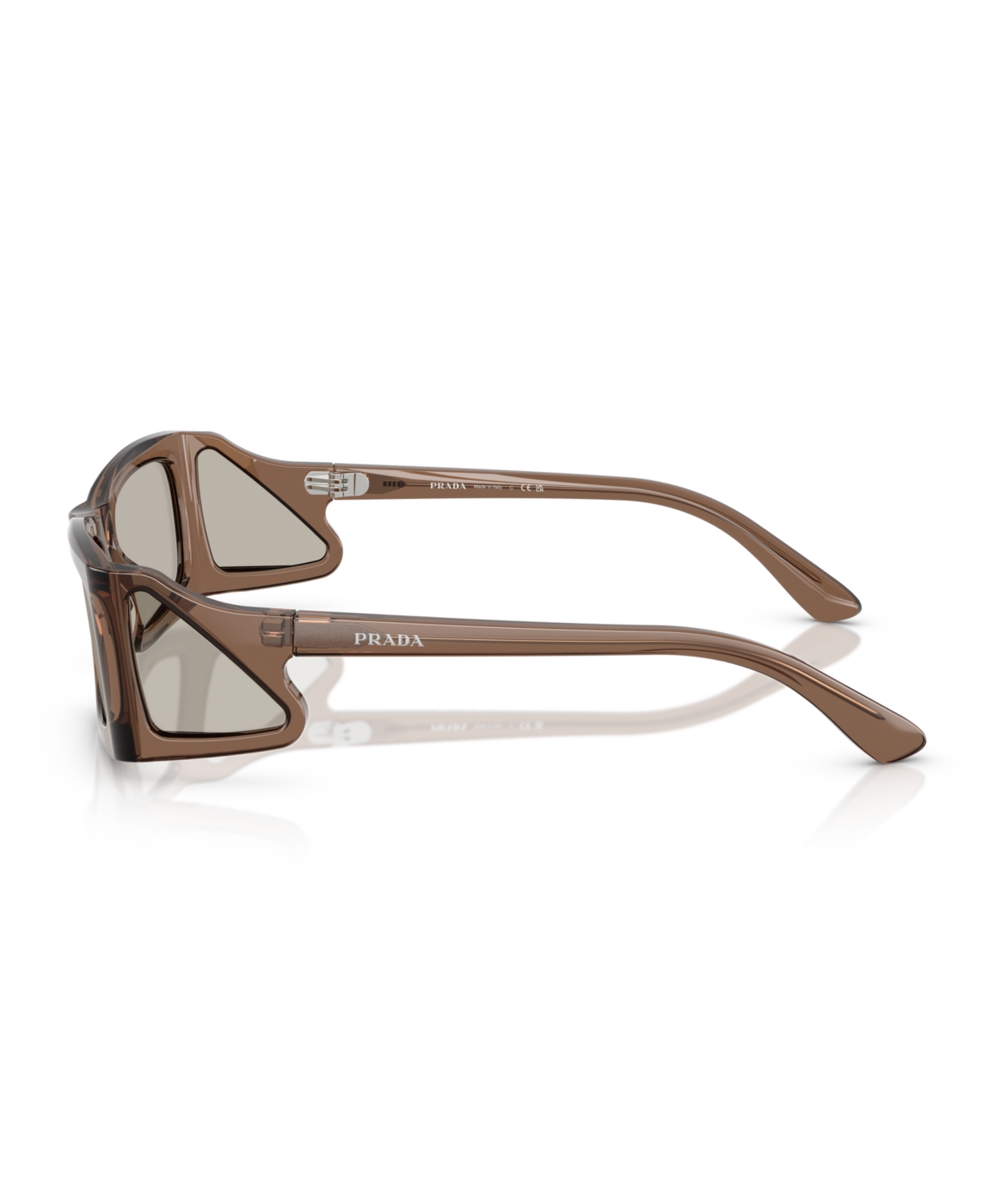 Prada Man Sunglass Pr B03s In Transparent Brown