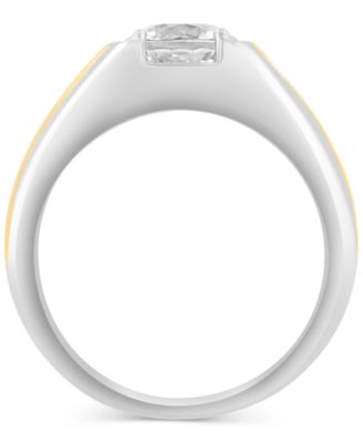 EFFY&reg; Men's Zircon Band (2-3/4 ct. t.w.) in Sterling Silver & Gold-Plate