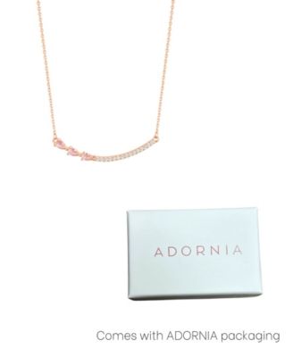 ADORNIA Adjustable Crystal Curved Bar Pink Cultivated Pearl Necklace 4190₽