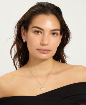 ADORNIA Adjustable Cubic Zirconia Concentric Diamond Necklace 4490₽