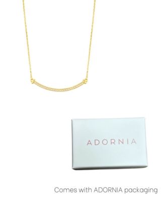 ADORNIA Gold Adjustable Faux Cultivated Pearl Curved Bar Necklace 5290₽