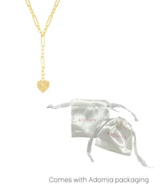 ADORNIA Gold Cubic Zirconia Jagged Heart Mixed Link Y-Necklace 5690₽