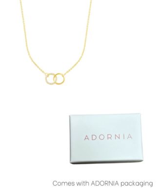 ADORNIA Adjustable Cubic Zirconia Pave Rings Necklace 4090₽