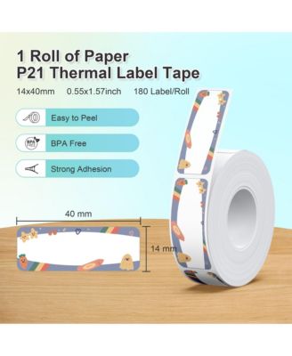 Nelko Genuine P21 Birthday 2.0 Label Maker Tape, Adapted Label Print Paper, 14x40mm (0.55"x1.57"), Standard Laminated Labeling Replacement, Multipurpose of P21 Label Maker, 180 Tapes/Roll, 1 Roll