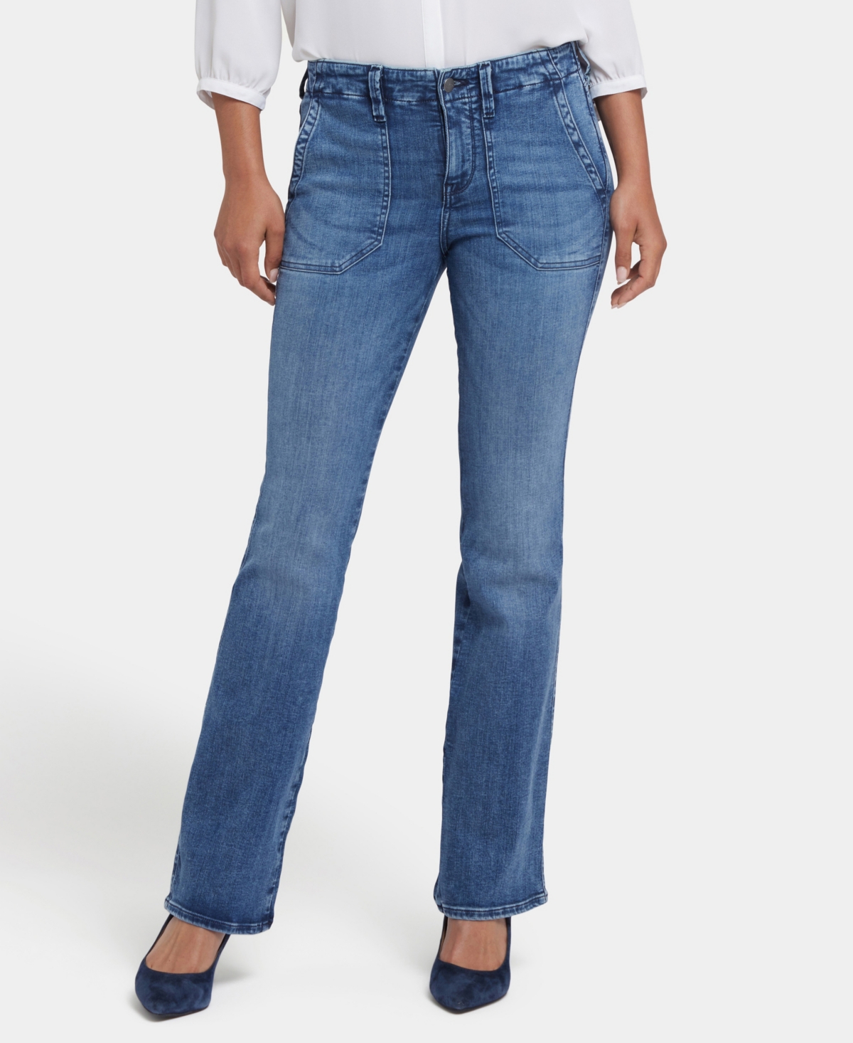 Nydj Callie Womens Tummy Slimming Denim Straight Leg Jeans In Caliente