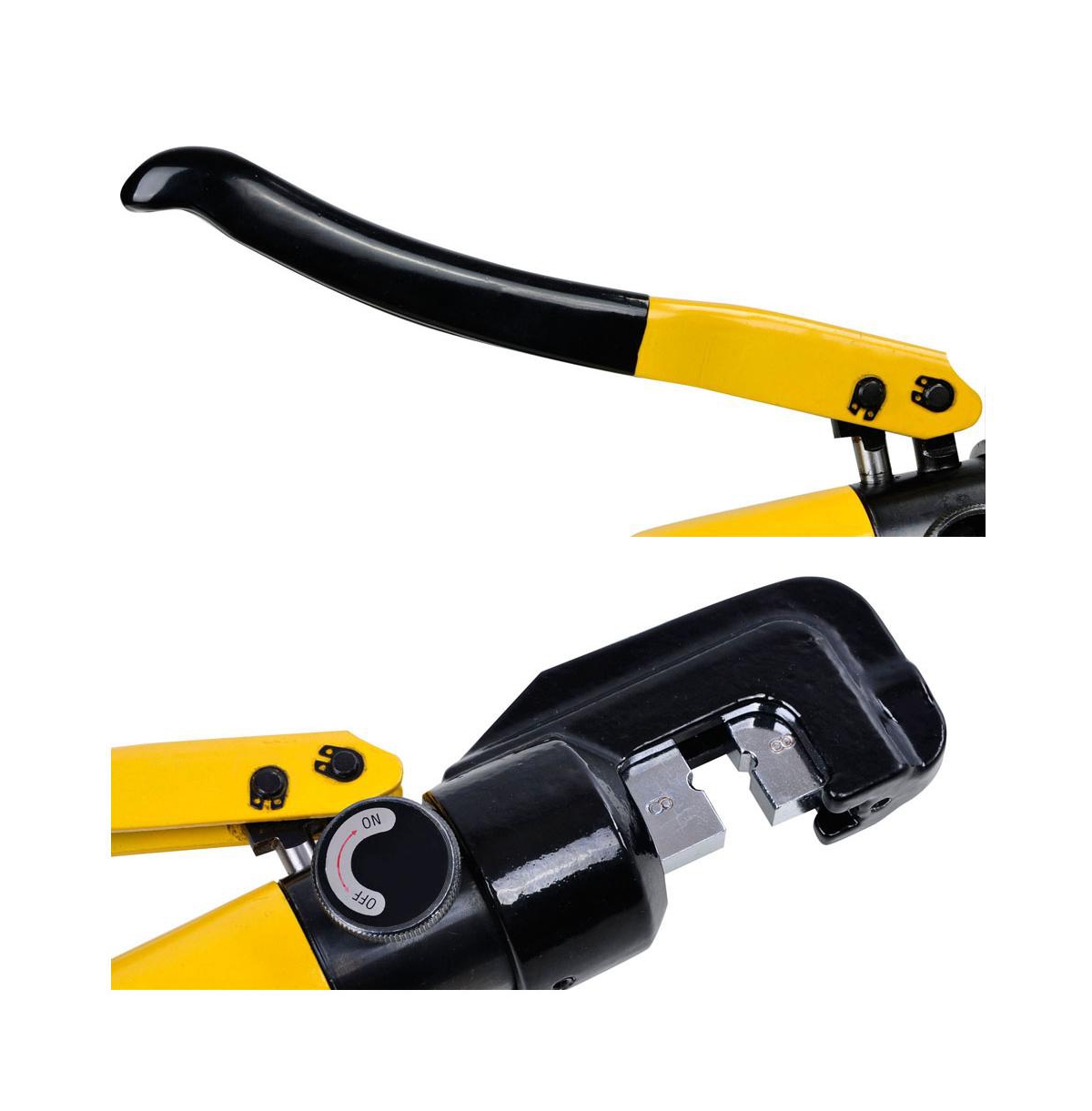 Yescom 10 Ton Hydraulic Wire Crimper Battery Cable Lug Terminal Crimping Tool with 9 Dies