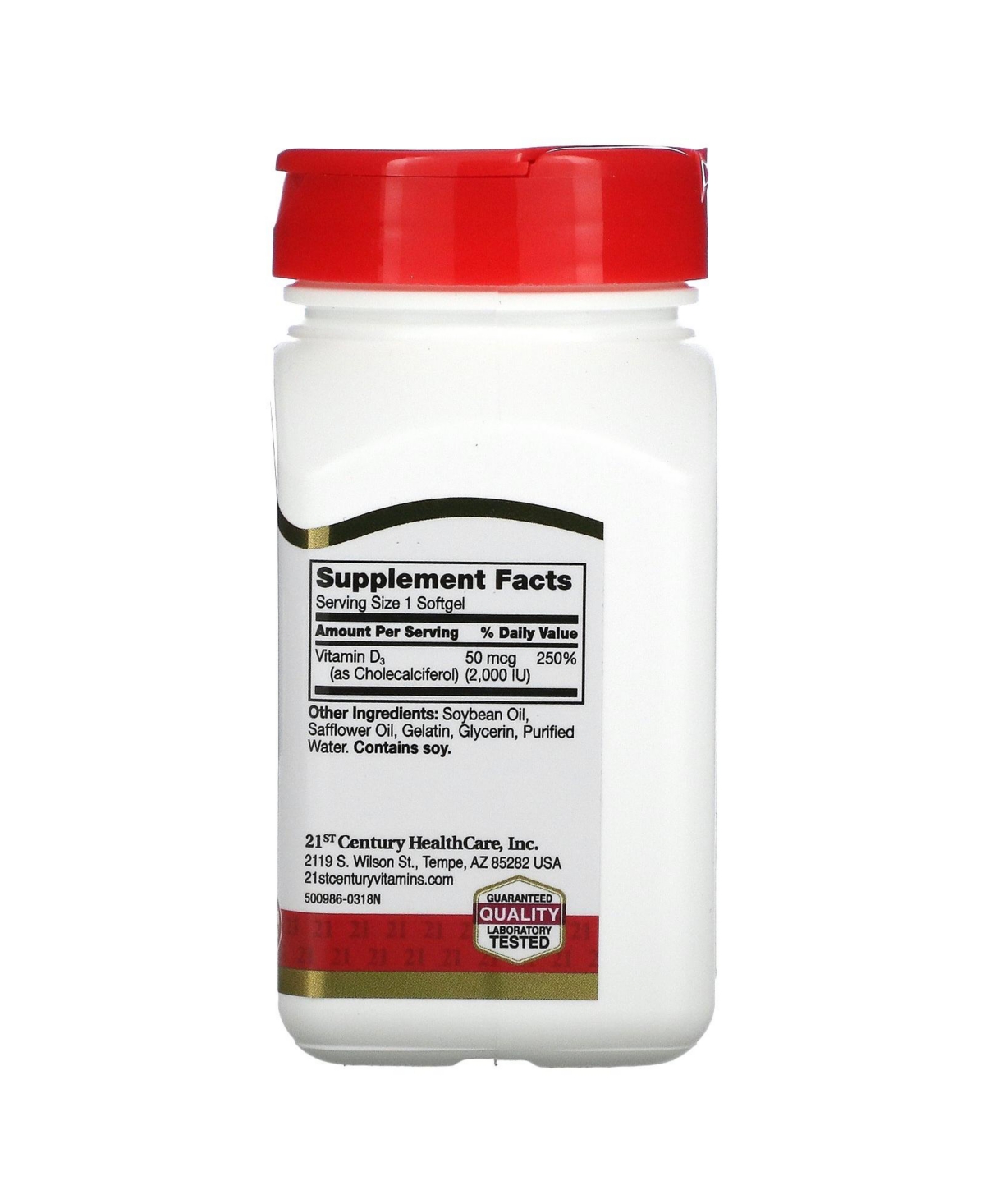 21st Century Vitamin D3 50 mcg (2 000 Iu) - Softgels