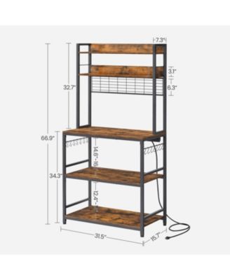 Hutch Bakers Rack with Power Outlet