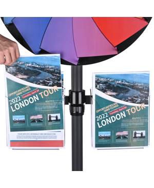 Brochure Holder for Dual Use Prize Wheel Clear Acrylic Display Stand Tradeshow