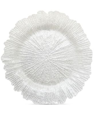 American Atelier - Glass White Pearl Reef Charger Plate