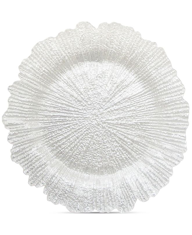 American Atelier Jay Import Glass White Pearl Reef Charger Plate ...