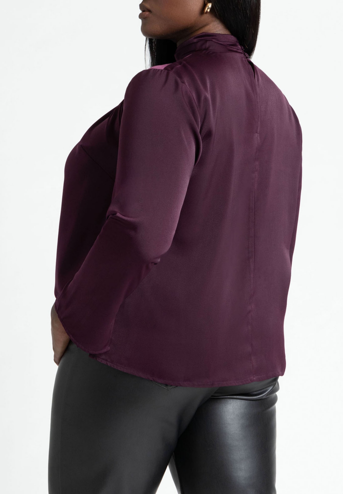 Eloquii Plus Size High Neck Drape Top