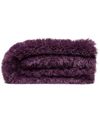 Premium Soft, Fuzzy Solid Faux Long Fur Blanket, Throw