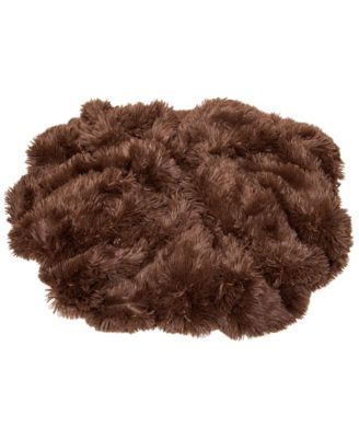 Premium Solid Faux Long Fur Throw Blanket - Soft, Fuzzy Throw Blanket - For Bed or Couch - 60" x 70" - Aubergine