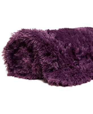 Premium Soft, Fuzzy Solid Faux Long Fur Blanket, Throw