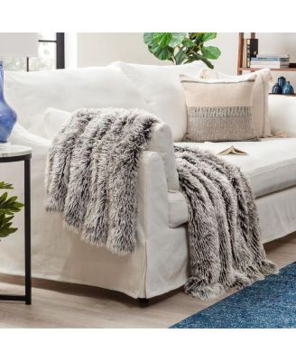 Premium Soft, Fuzzy Solid Faux Long Fur Blanket, Throw