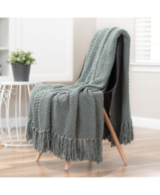 Premium Textured Knit Soft Cozy Blanket, Thrown