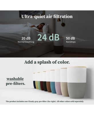 Bloom Air Purifier, Smart HEPA-13 Medical-Grade Filtration, Large Rooms (1,517 Sq. Ft.) with Walnut Accent Table