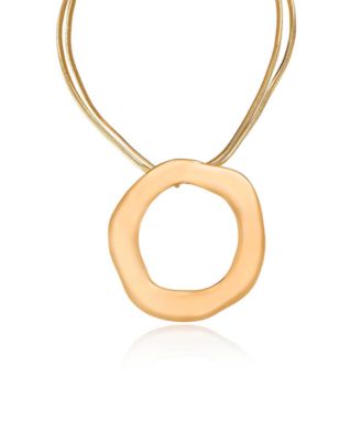 Plated Open Circle Statement Necklace