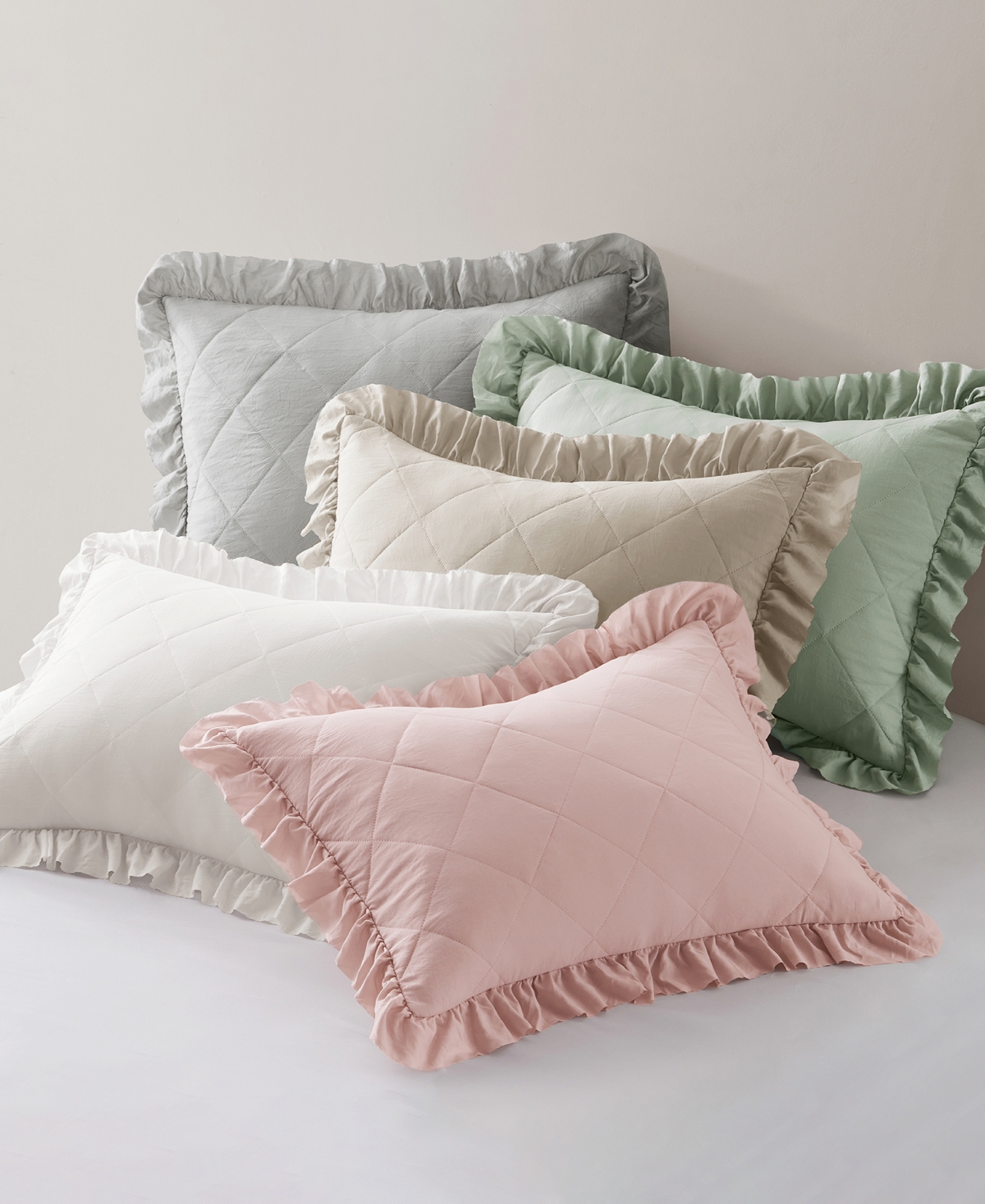 510 Design Phoebe Diamond Quilted Ruffle Edge 2-pc. Comforter Set, Twin/twin Xl In Ivory