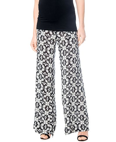 A Pea In The Pod Maternity Printed Wide-Leg Soft Pants