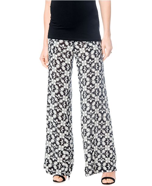 A Pea in the Pod Maternity Printed Wide-Leg Soft Pants & Reviews ...