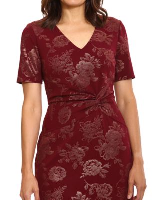 Petite Twist-Waist Flounce-Hem Midi Dress