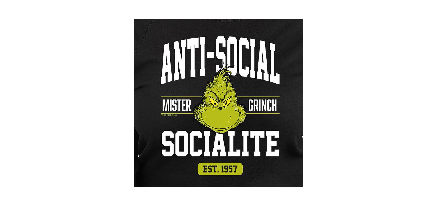 Trendy Plus Size Grinch Anti-Social Graphic Pullover T-shirt