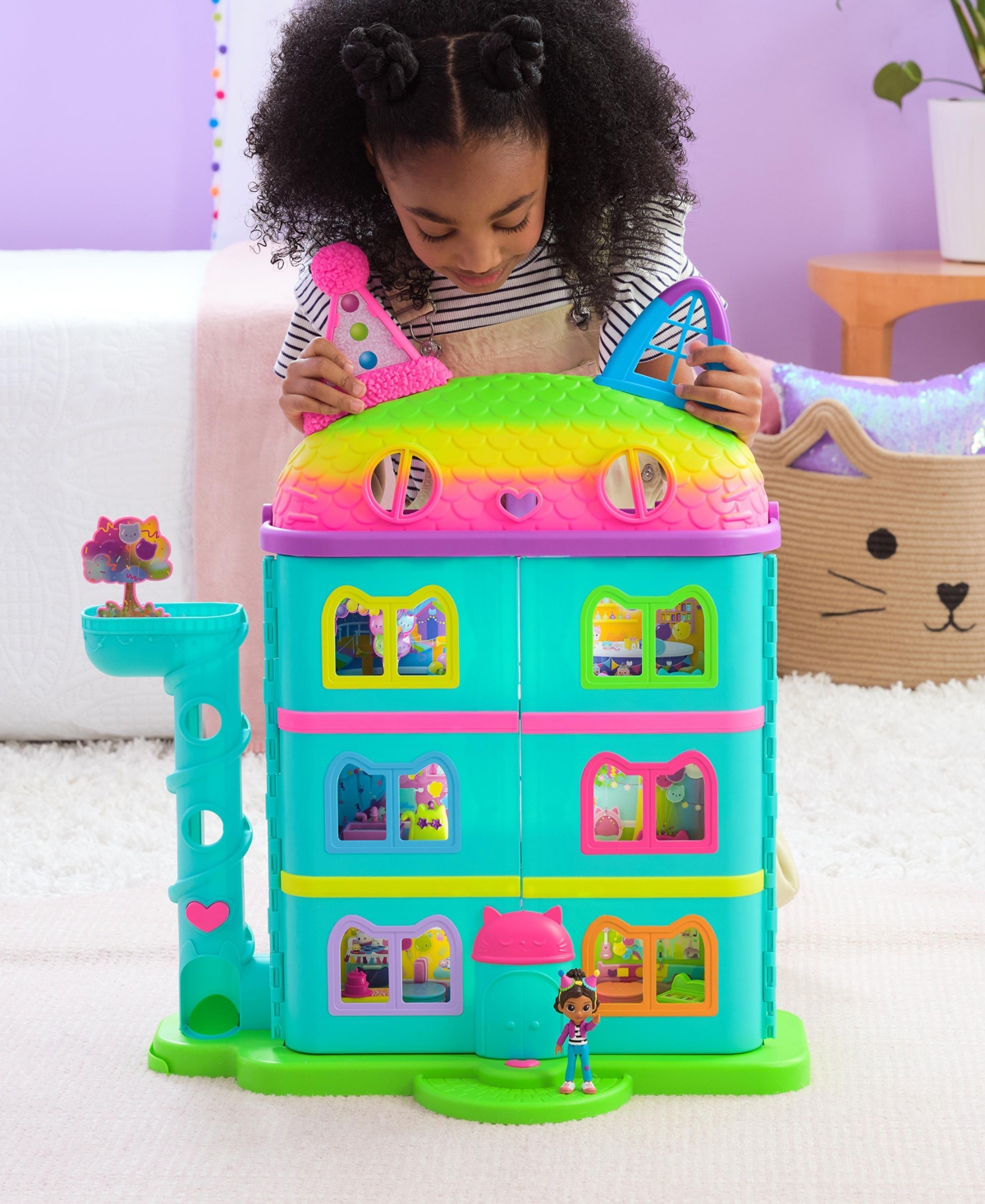 GABBY'S DOLLHOUSE 15 PIECE RAINBOW CELEBRATION DOLLHOUSE 
