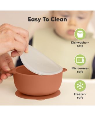 2-Pack Prep Baby Bowls with Suctions & Lids, Silicone Bowls for Baby Boy, Girl, Toddler Suction Bowl, Kids Bowl BPA-Free