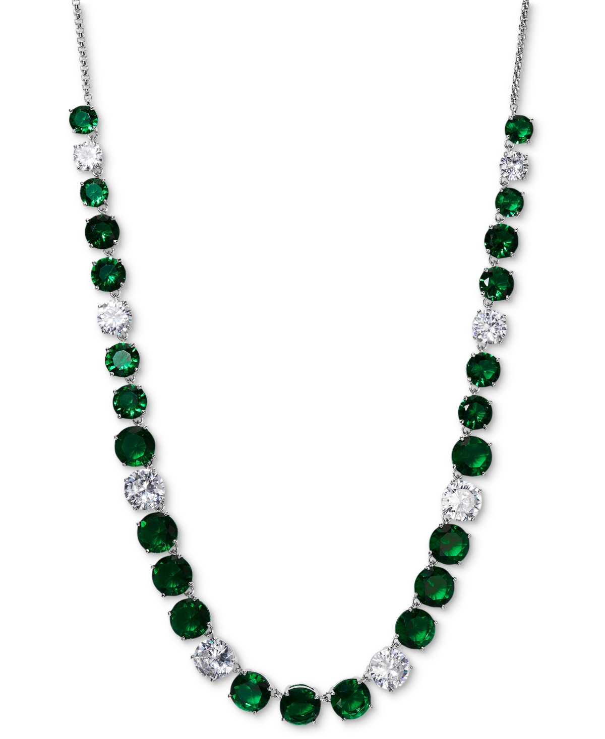 Eliot Danori Silver-Tone Cubic Zirconia Adjustable Collar Slider Necklace 14