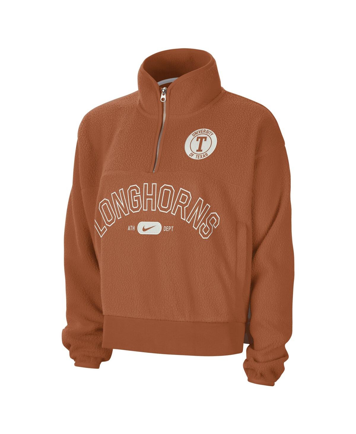 Nike Men's And Women's Texas Orange Texas Longhorns Fly Fleece Quarter-zip Jacket In Burnt Orange