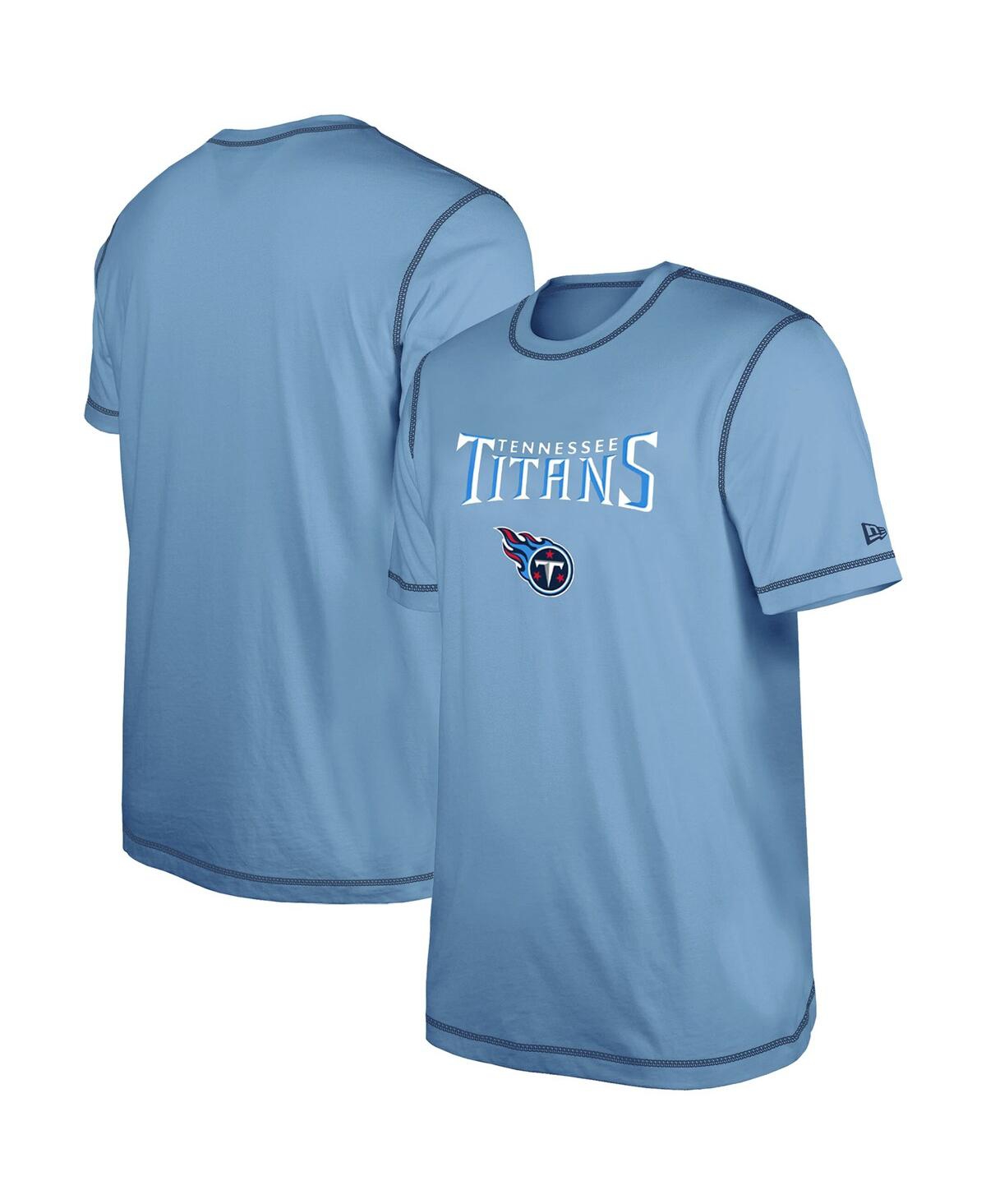 New Era Men's Light Blue Tennessee Titans Third Down Puff Print T-shirt