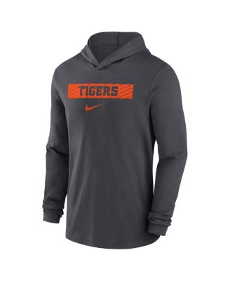 Men's Anthracite Clemson Tigers Sideline Hoodie Performance Long Sleeve T-Shirt