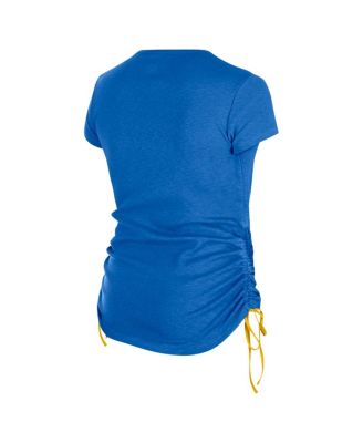 Women's Royal Los Angeles Rams Ruched Side T-Shirt