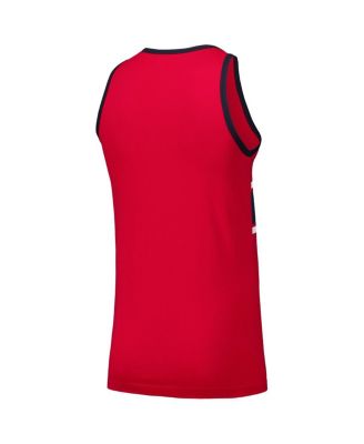 Men's Red Atlanta Braves Jersey Ringer Tank Top