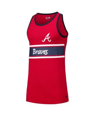 Men's Red Atlanta Braves Jersey Ringer Tank Top