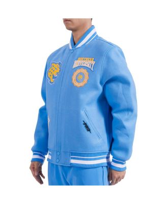 Men's Light Blue Southern University Jaguars Crest Wool Full-Zip Jacket