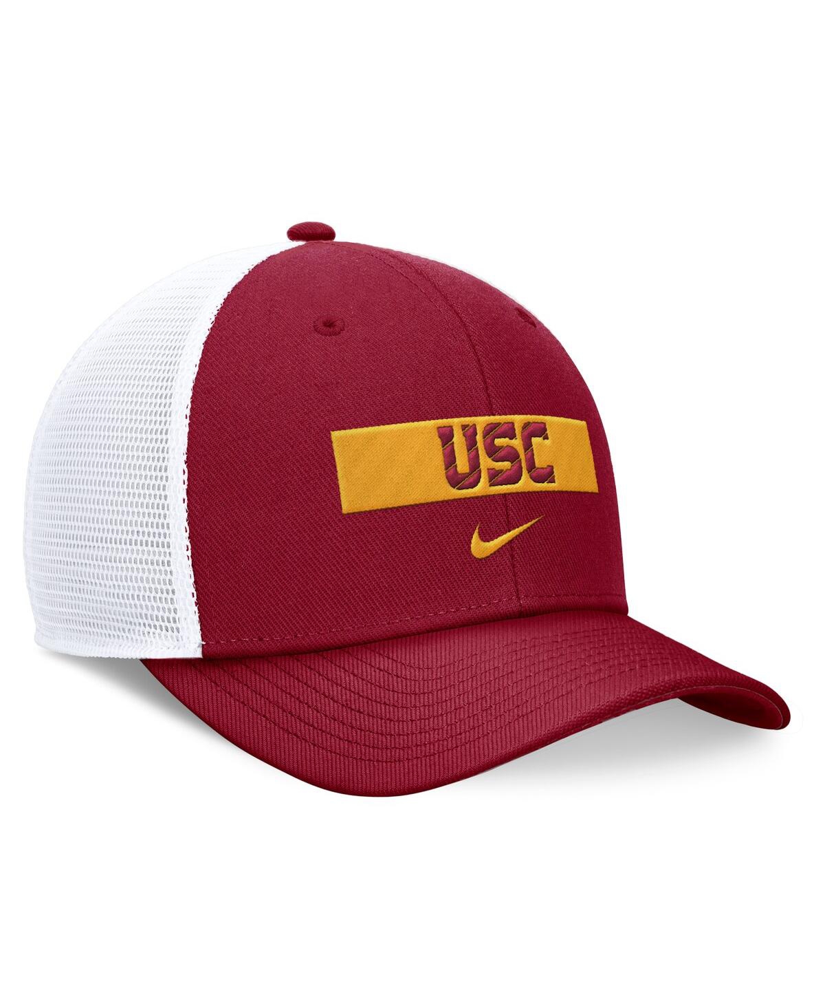Nike Men'sWhite Usc Trojans 2024 Sideline Trucker Adjustable Hat - Cardinal, White