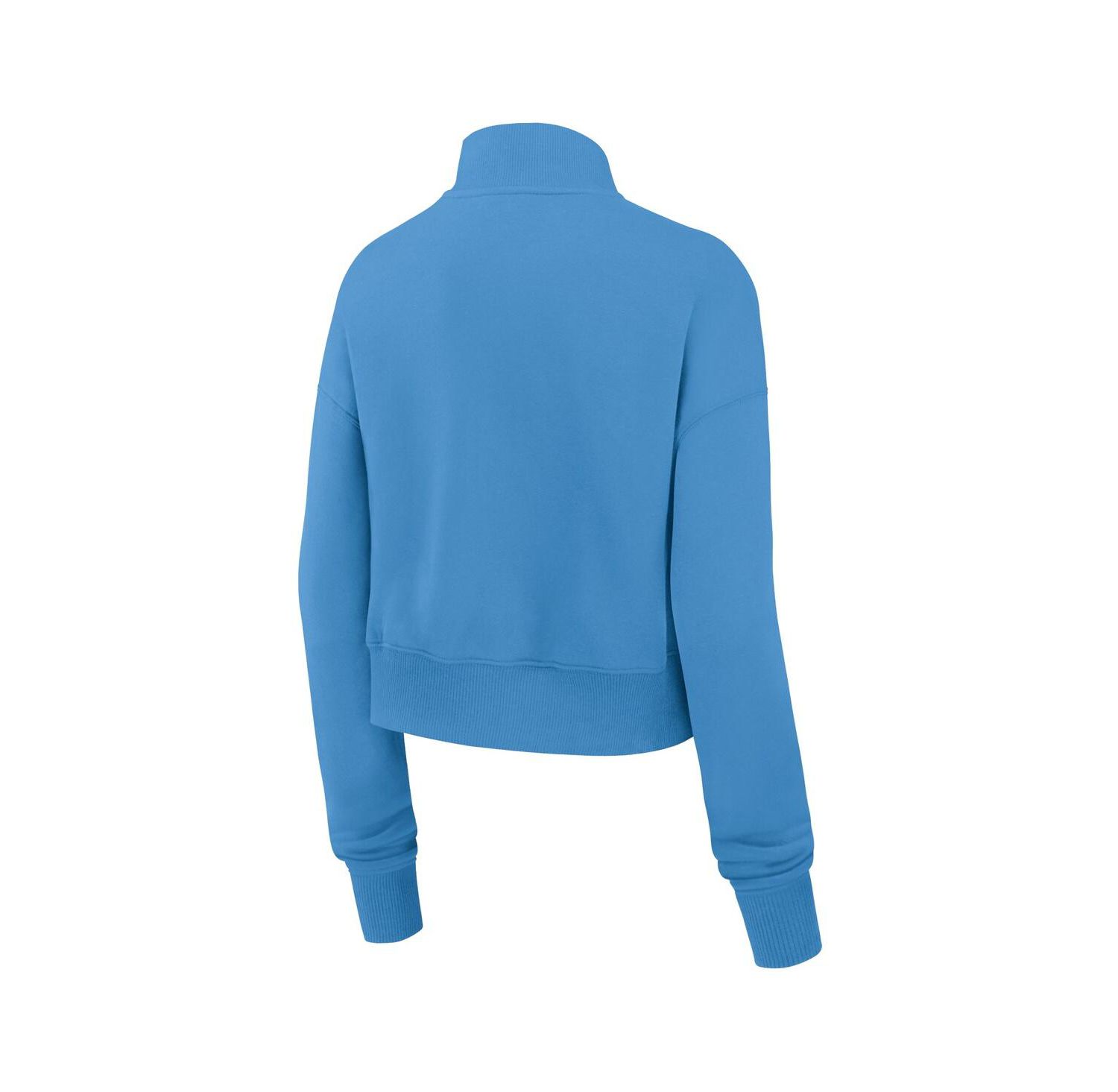 Women's Light Blue Tennessee Titans Oilers Throwback Rewind Phoenix Cropped Half-Zip Sweatshirt