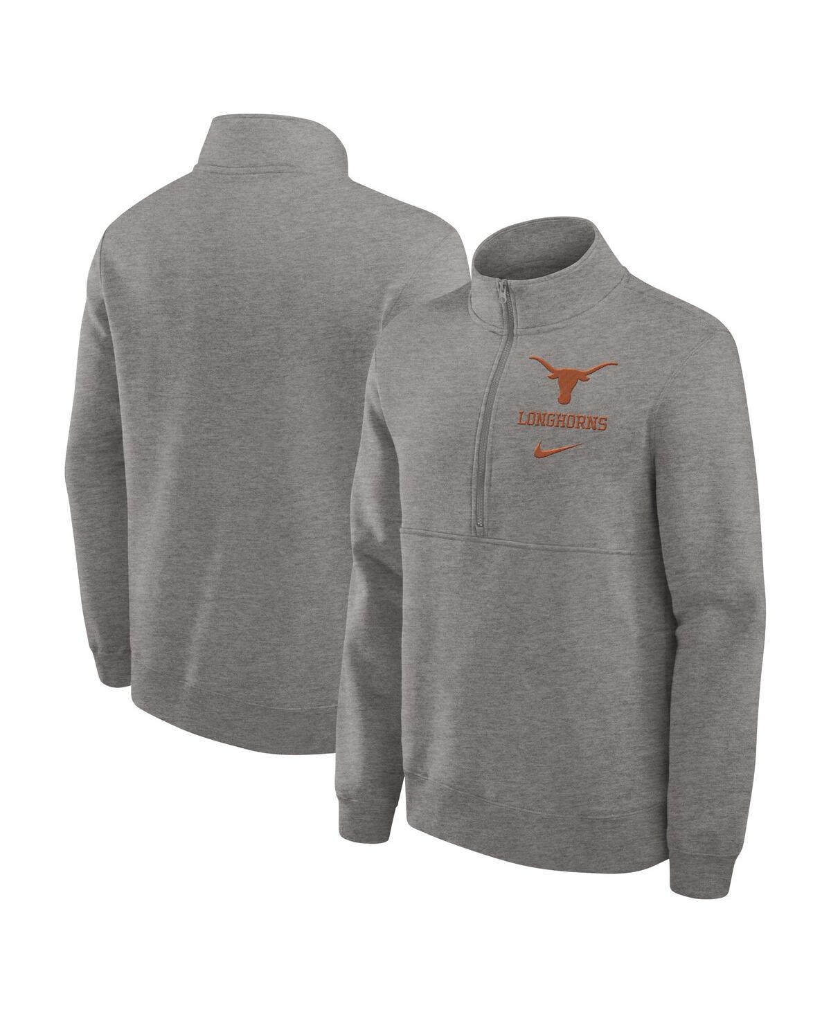 Nike Men's Heather Gray Texas Longhorns Primetime Club Half-zip Sweatshirt