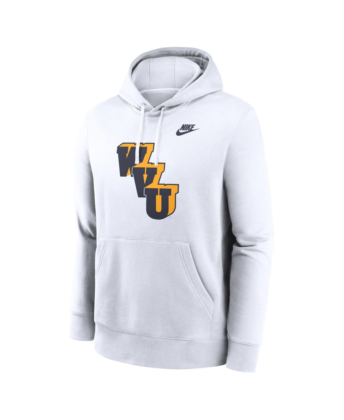 Nike Men's White West Virginia Mountaineers Legacy Logo Club Fleece Pullover Hoodie In White
